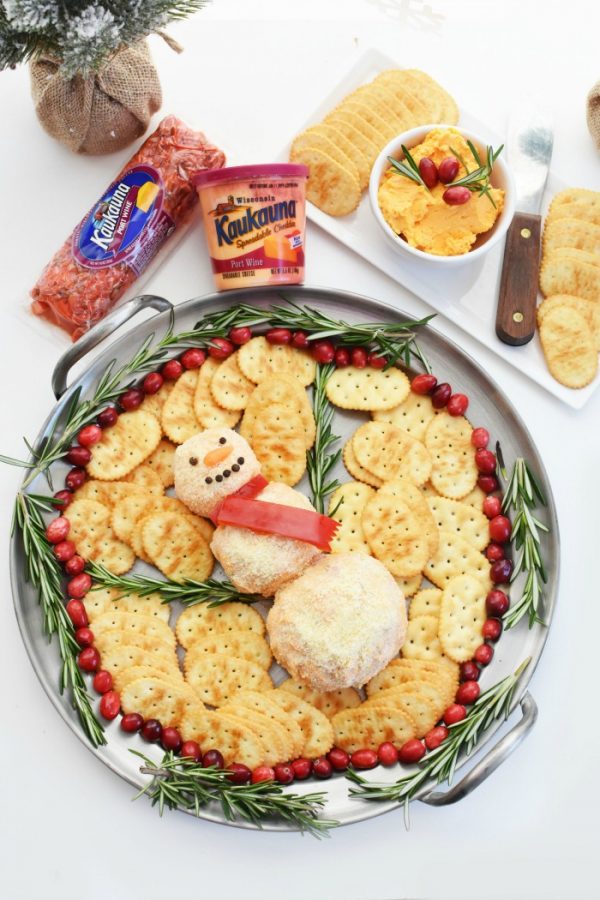 Pimento Cheese Ball Snowman