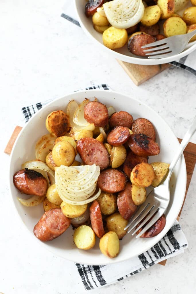 Crispy Sausage & Potatoes Sheet Pan Meal - Sizzling Eats